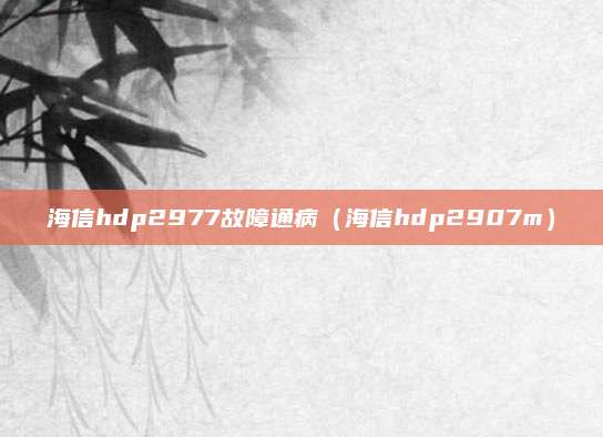 海信hdp2977故障通病（海信hdp2907m）