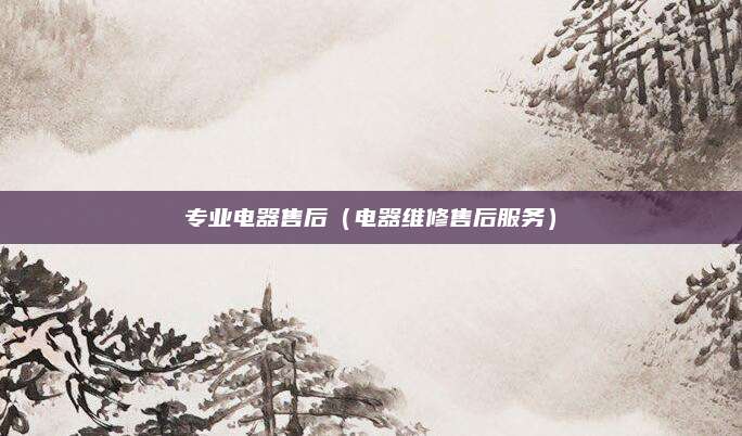 专业电器售后（电器维修售后服务）