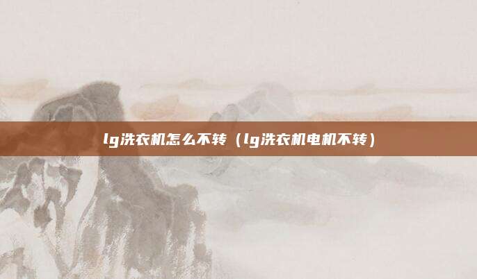 lg洗衣机怎么不转（lg洗衣机电机不转）