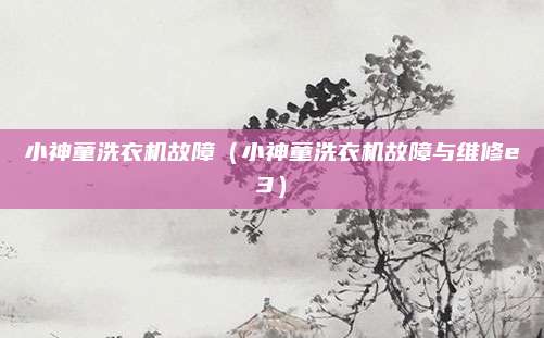 小神童洗衣机故障（小神童洗衣机故障与维修e3）