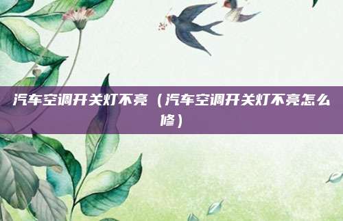 汽车空调开关灯不亮(汽车空调开关灯不亮怎么修)