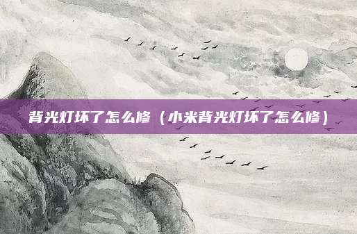 背光灯坏了怎么修（小米背光灯坏了怎么修）