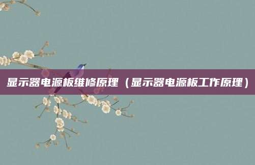 显示器电源板维修原理(显示器电源板工作原理)