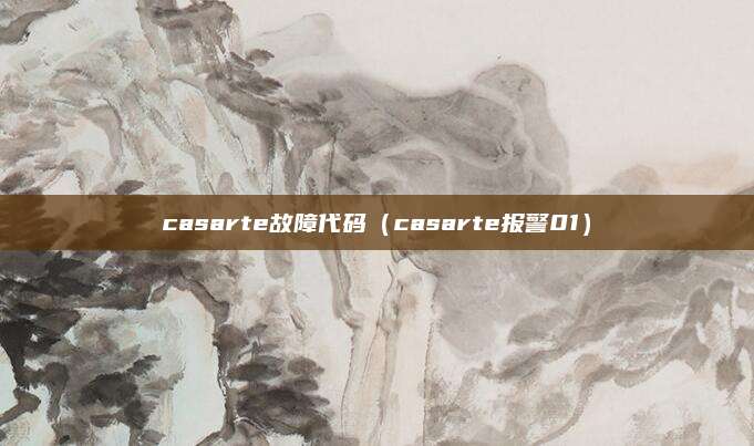 casarte故障代码（casarte报警01）
