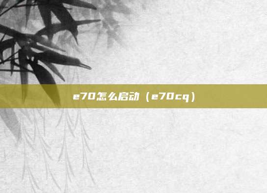 e70怎么启动（e70cq）