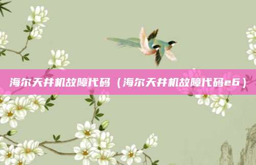 海尔天井机故障代码（海尔天井机故障代码e6）