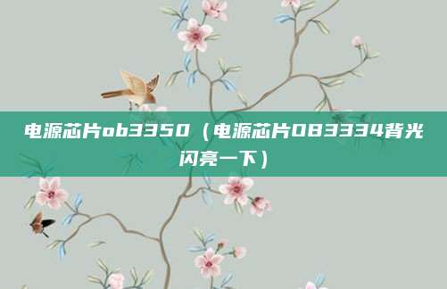 电源芯片ob3350（电源芯片OB3334背光闪亮一下）