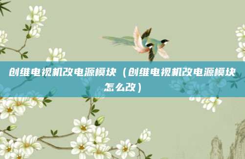 创维电视机改电源模块(创维电视机改电源模块怎么改)