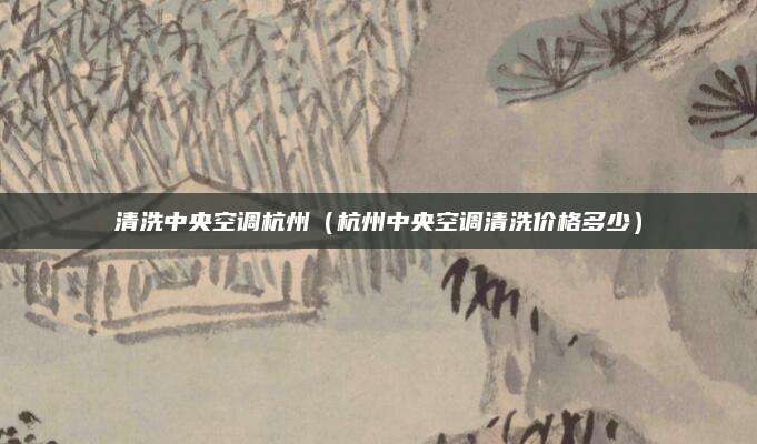 清洗中央空调杭州（杭州中央空调清洗价格多少）