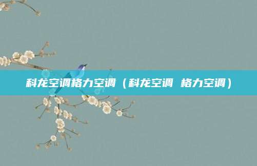科龙空调格力空调（科龙空调 格力空调）