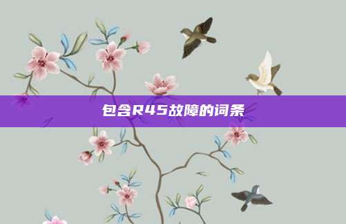 包含R45故障的词条
