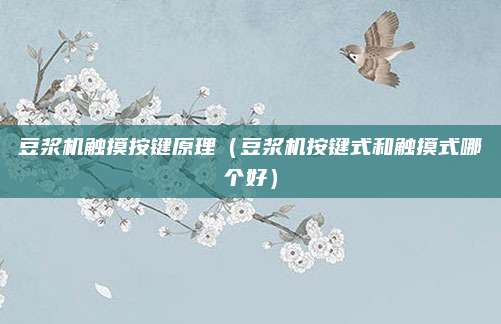 豆浆机触摸按键原理（豆浆机按键式和触摸式哪个好）