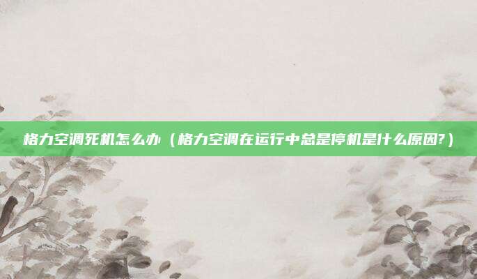 格力空调死机怎么办（格力空调在运行中总是停机是什么原因?）