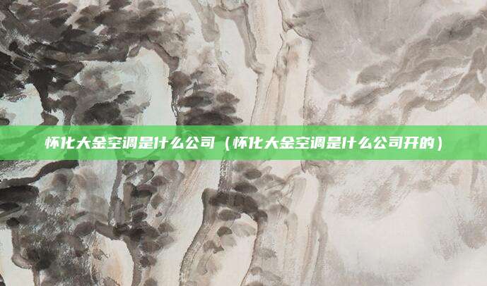 怀化大金空调是什么公司（怀化大金空调是什么公司开的）