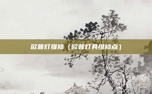欧普灯维修（欧普灯具维修点）