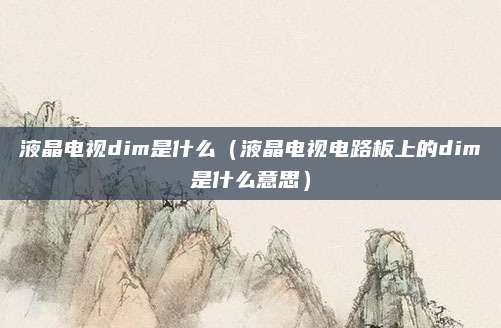 液晶电视dim是什么（液晶电视电路板上的dim是什么意思）