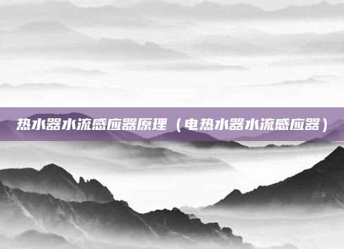热水器水流感应器原理(电热水器水流感应器)