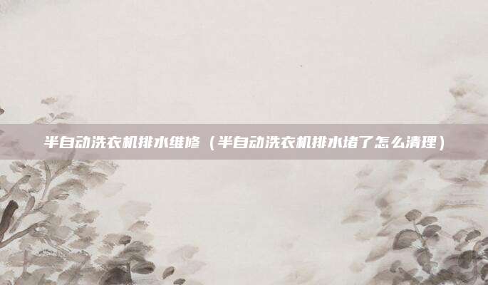 半自动洗衣机排水维修（半自动洗衣机排水堵了怎么清理）