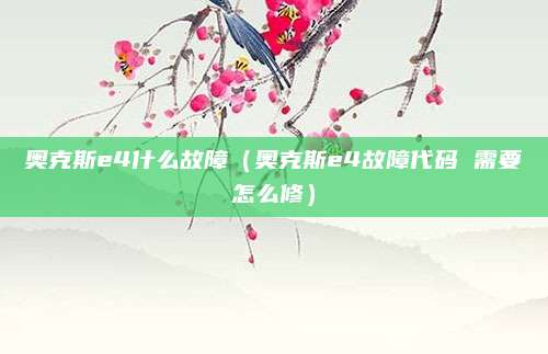 奥克斯e4什么故障（奥克斯e4故障代码 需要怎么修）