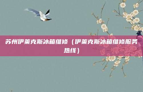 苏州伊莱克斯冰箱维修(伊莱克斯冰箱维修服务热线)