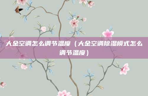 大金空调怎么调节温度（大金空调除湿模式怎么调节温度）