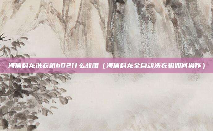 海信科龙洗衣机b02什么故障（海信科龙全自动洗衣机如何操作）