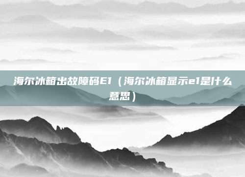 海尔冰箱出故障码E1（海尔冰箱显示e1是什么意思）