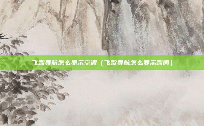 飞歌导航怎么显示空调（飞歌导航怎么显示歌词）