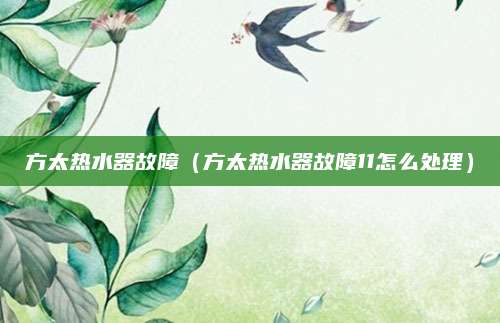方太热水器故障（方太热水器故障11怎么处理）
