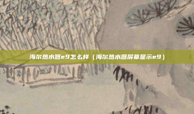 海尔热水器e9怎么样（海尔热水器屏幕显示e9）