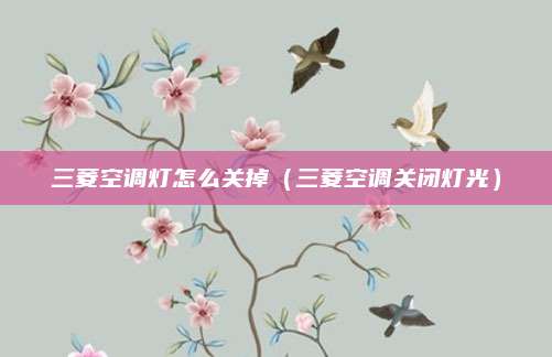三菱空调灯怎么关掉(三菱空调关闭灯光)