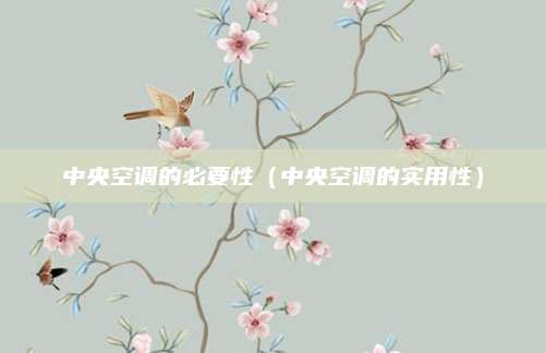 中央空调的必要性(中央空调的实用性)