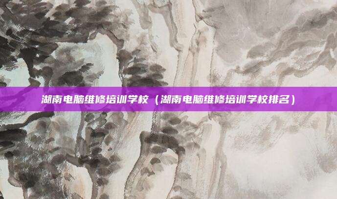 湖南电脑维修培训学校(湖南电脑维修培训学校排名)