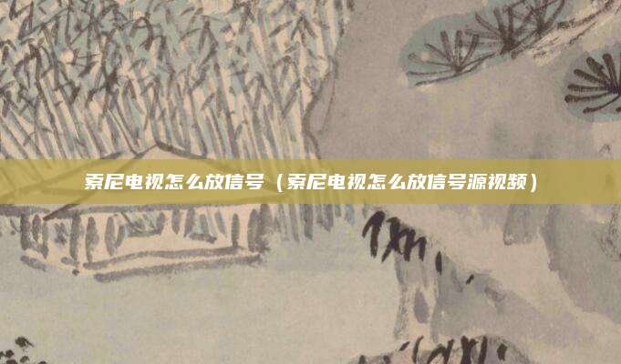 索尼电视怎么放信号（索尼电视怎么放信号源视频）