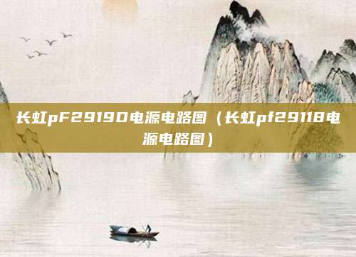 长虹pF2919D电源电路图（长虹pf29118电源电路图）