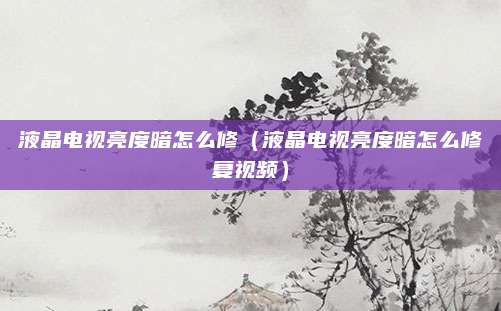 液晶电视亮度暗怎么修(液晶电视亮度暗怎么修复视频)