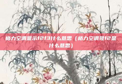 格力空调显示f2f3什么意思(格力空调现f2是什么意思)