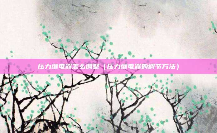 压力继电器怎么调整（压力继电器的调节方法）