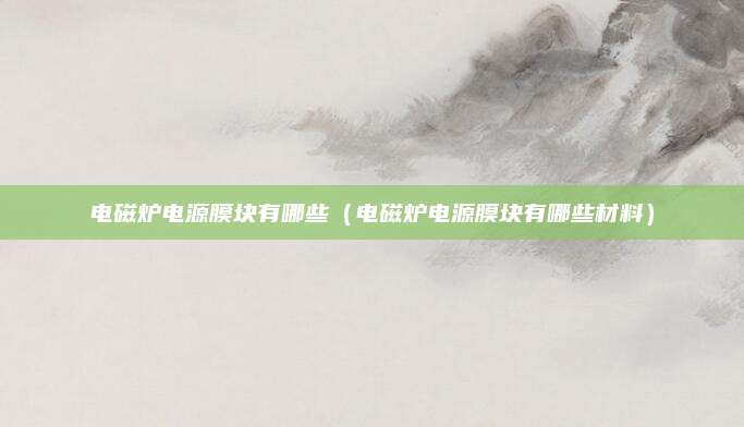 电磁炉电源膜块有哪些（电磁炉电源膜块有哪些材料）