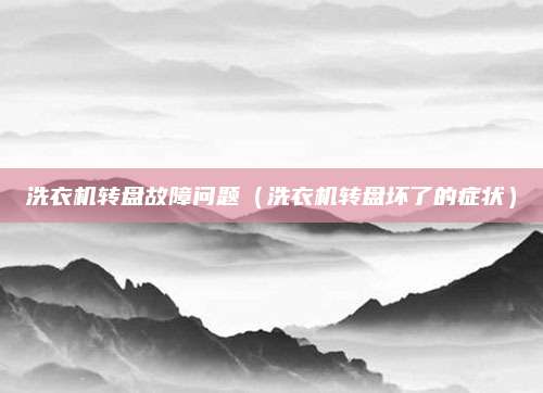 洗衣机转盘故障问题（洗衣机转盘坏了的症状）