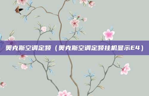 奥克斯空调定频（奥克斯空调定频挂机显示E4）