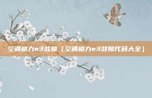 空调格力e3故障(空调格力e3故障代码大全)