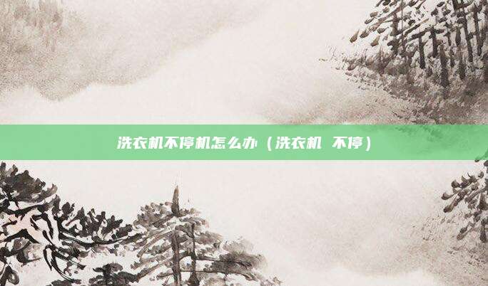 洗衣机不停机怎么办（洗衣机 不停）