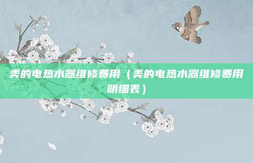 美的电热水器维修费用(美的电热水器维修费用明细表)