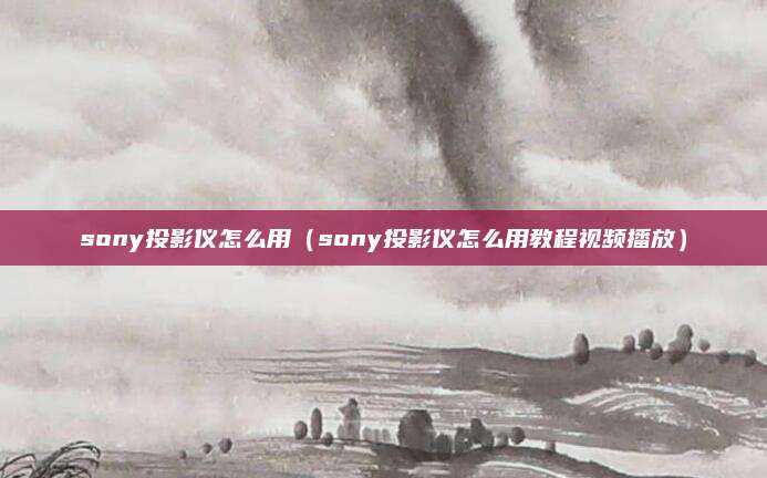 sony投影仪怎么用(sony投影仪怎么用教程视频播放)