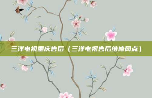 三洋电视重庆售后(三洋电视售后维修网点)