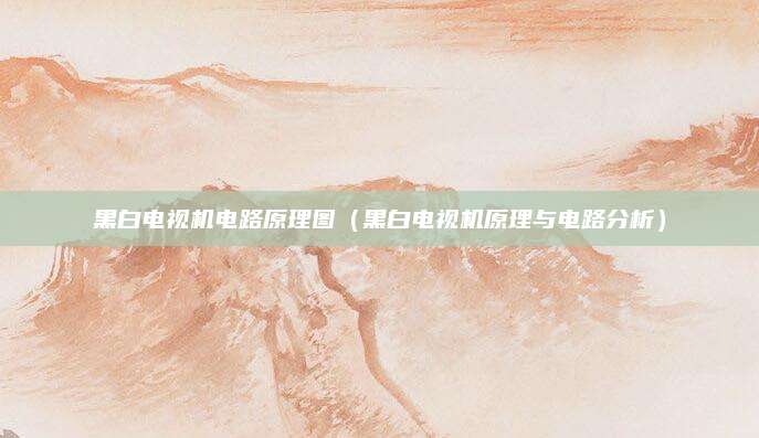 黑白电视机电路原理图（黑白电视机原理与电路分析）