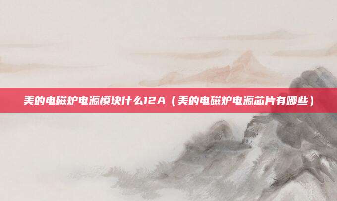 美的电磁炉电源模块什么12A（美的电磁炉电源芯片有哪些）