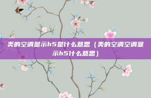 美的空调显示h5是什么意思（美的空调空调显示h5什么意思）