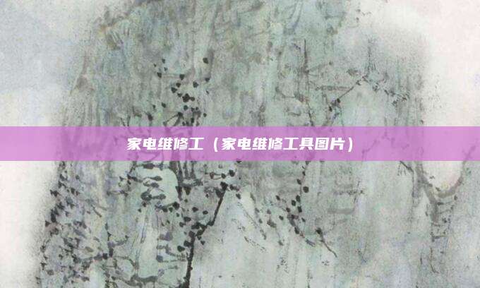 家电维修工（家电维修工具图片）